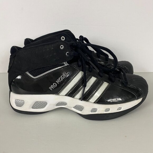 Adidas Pro Model TC Basketball Shoes Mens 8.5 Team Color Black White Shell Toe - Picture 2 of 14